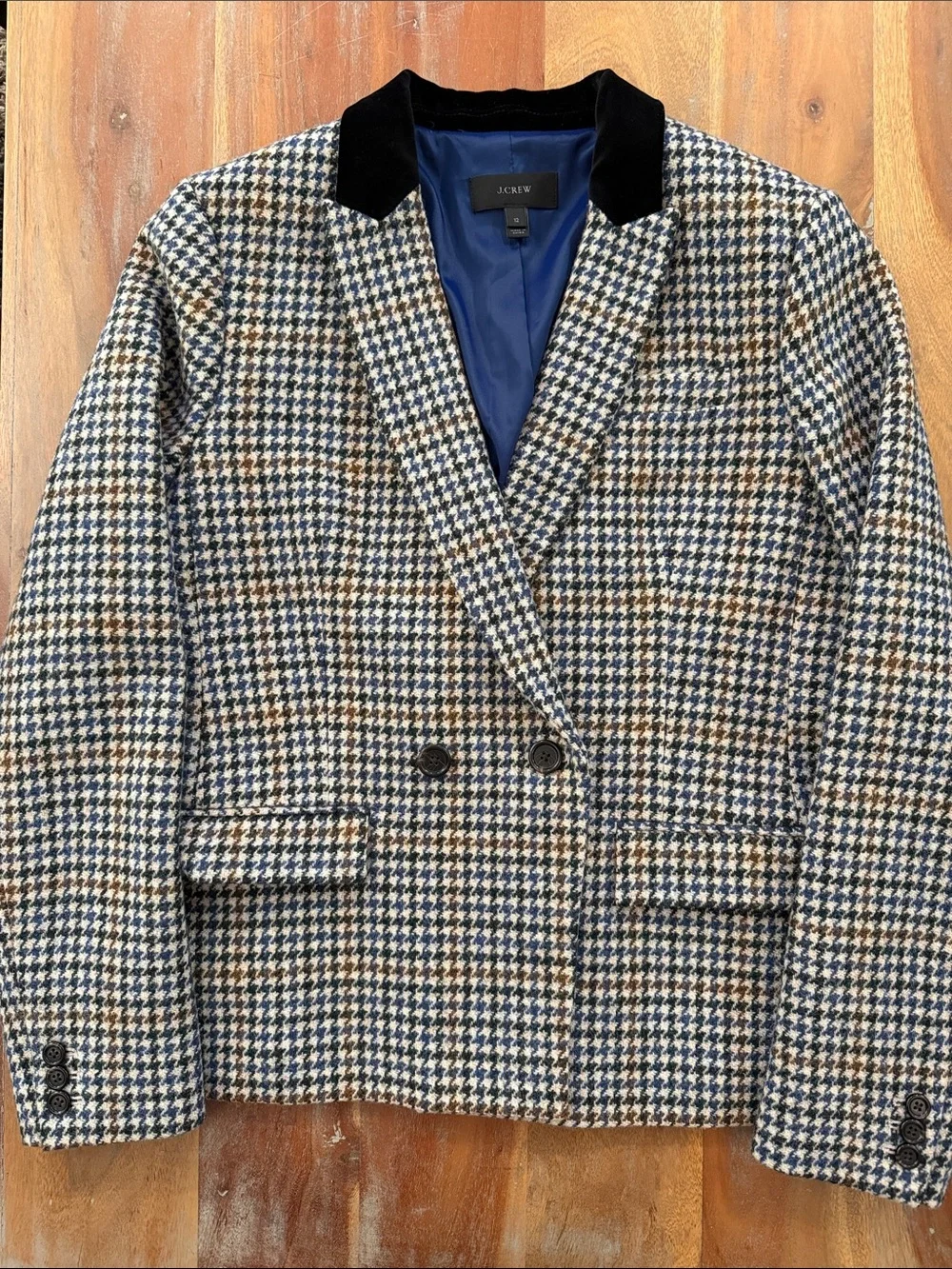 J.Crew Houndstooth Dover Blazer size 12 NWOT